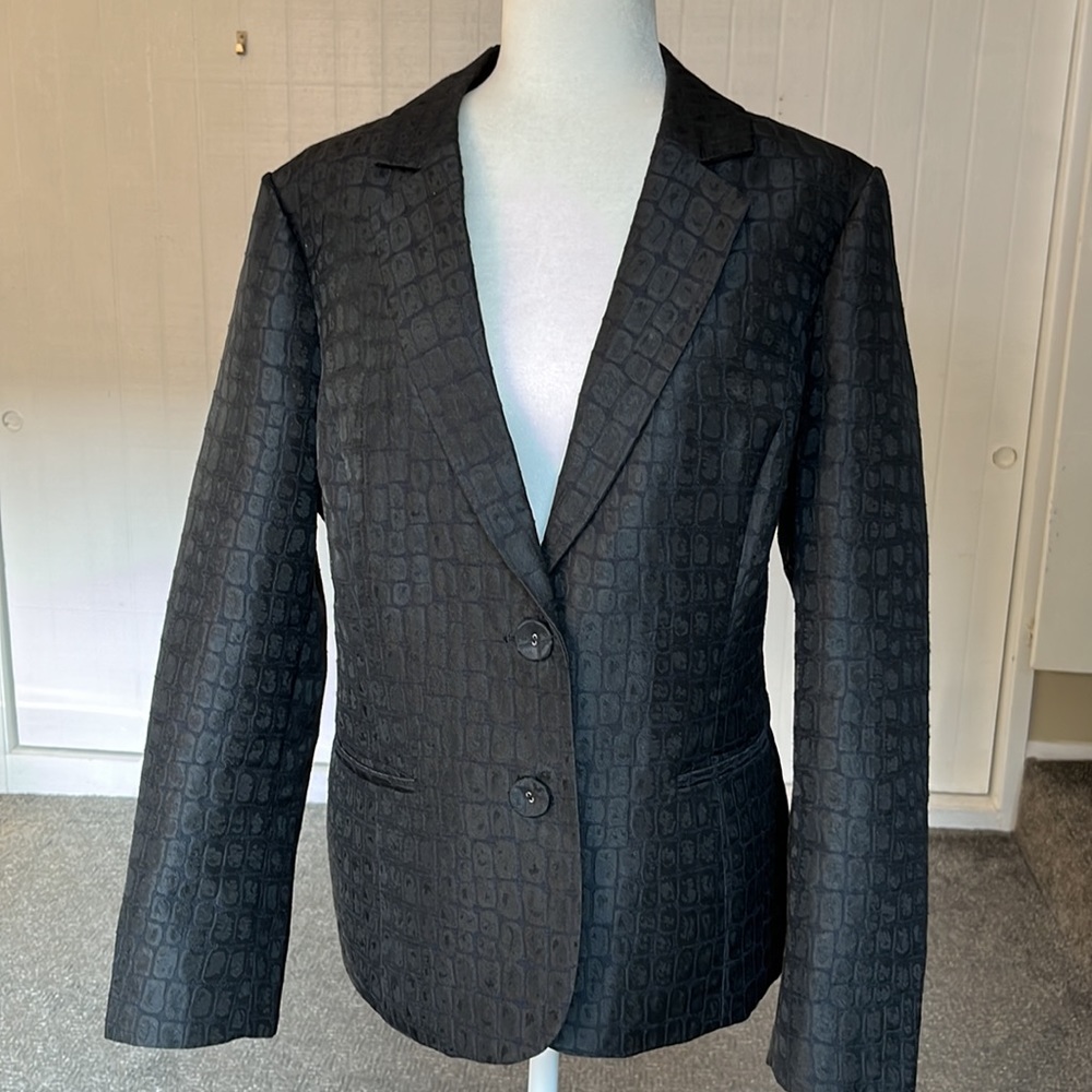 🐊Chicos Sephia Croc Embossed blazer jacket Chicos size 2 (12)